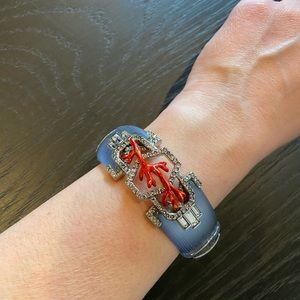 Alexis Bittar Coral Deco Rhodium Framed Bracelet
